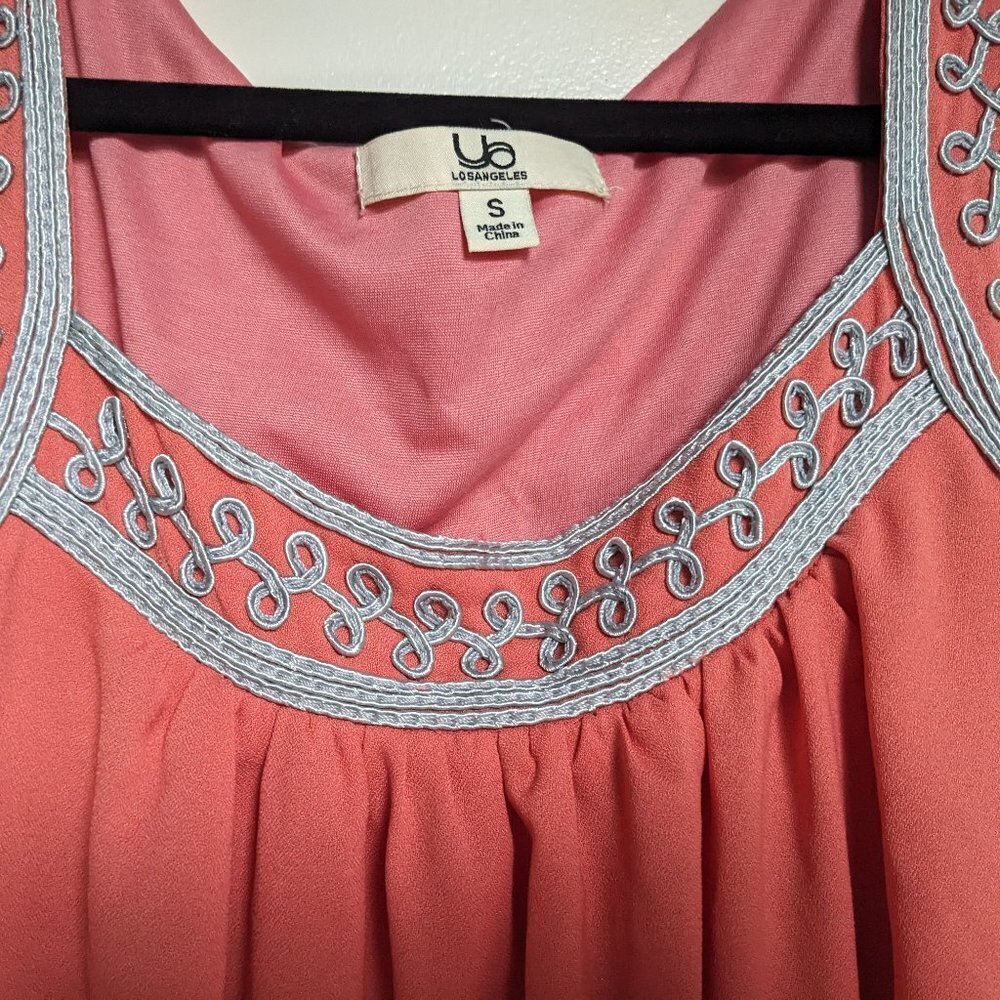 NWOT Ya Los Angeles Coral & Silver Dress Size S - Picture 3 of 16